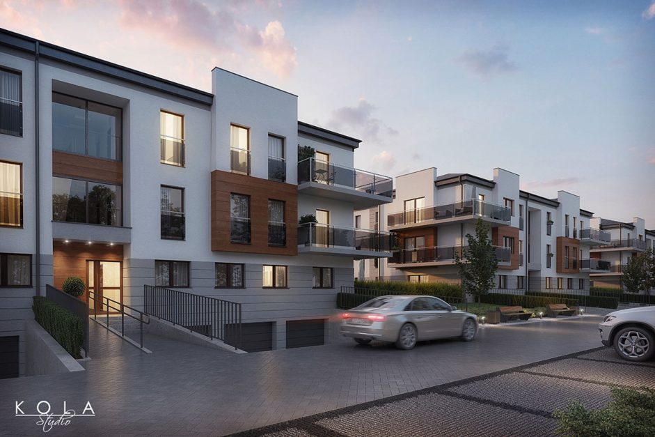 Wizualizacja 3d nowego osiedla mieszkaniowego na stronę internetową inwestycji